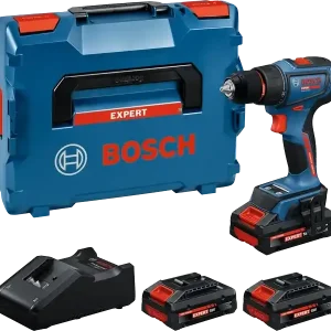 Wiertarko-wkrętarka akumulatorowa 18 V + 3 akumulatory + szybka ładowarka GAL 18V-40 + walizka L-BOXX Expert EXSR18V-90 Bosch Hit cenowy