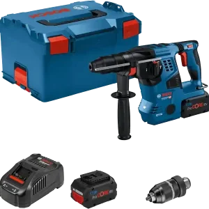 Tani Akumulatorowy młot udarowo-obrotowy z uchwytem SDS plus 18 V + 2 akumulatory 8.0Ah PRO GBH 18V-28 CF Bosch