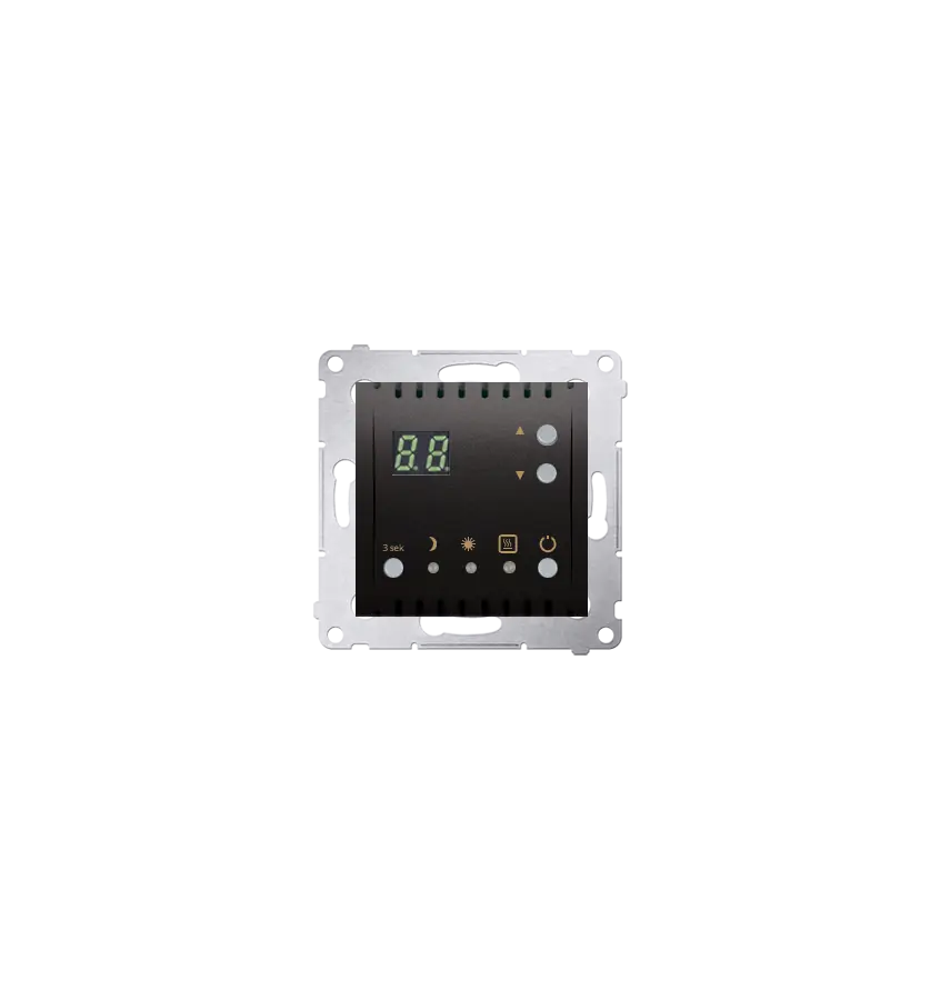 Simon 54 Regulator temperatury z wyświetlaczem z czujnikiem wewnętrznym (moduł) 16(2) A, 230V, antracyt DTRNW.01/48 Oferta czasowa