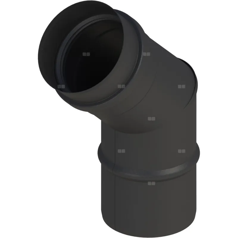 Kolano sztywne 45˚ fi=80mm, czarne Ostatnie sztuki