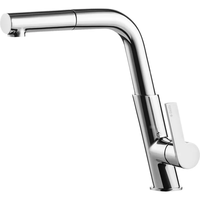 Bateria silia chrom zlewozmywakowa z prostokątną wylewką z wyciąganą słuchawką Oferta limitowana