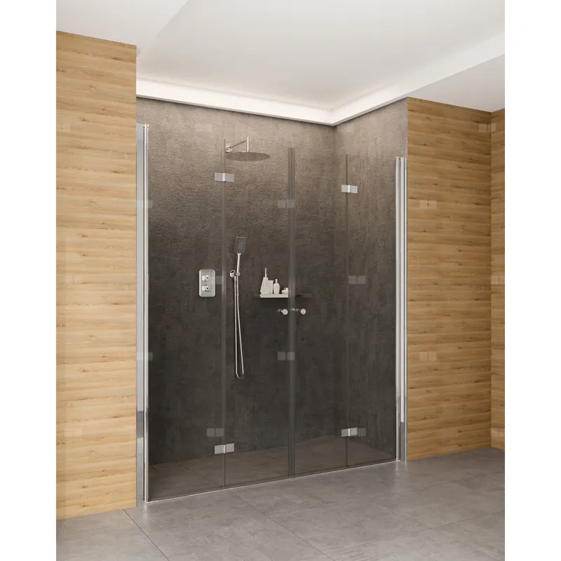 Drzwi składane kerria plus chrom 80 cm z powłoką, szkło totalwhite Tani