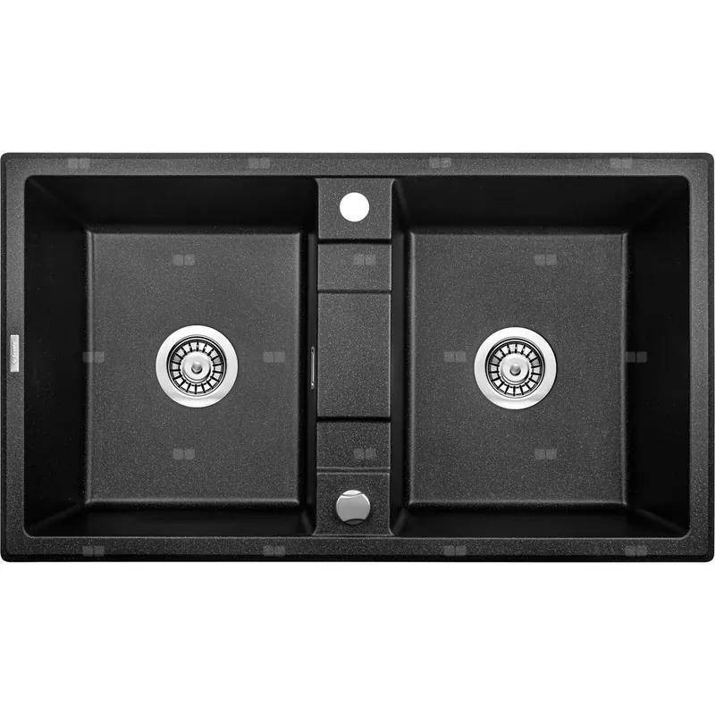 Dostępne od ręki Zlew. eridan grafit metalik granit 2k b/o 860x500x220, 3,5" + osprzęt space-saver nero click