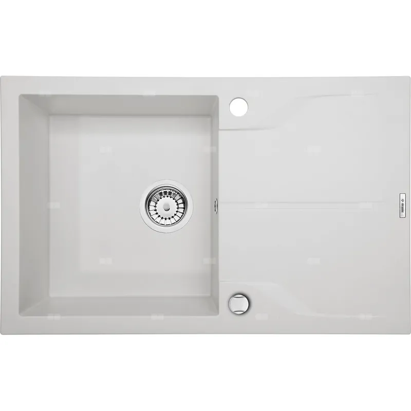 Zlew. andante flush alabaster granit 1k z/o 780x490x194, 3,5" + osprzęt space-saver* Nowy