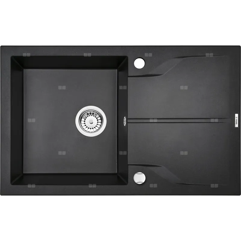 Zlew. andante flush grafit metalik granit 1k z/o 780x490x194, 3,5" + osprzęt space-saver nero* Nie przegap